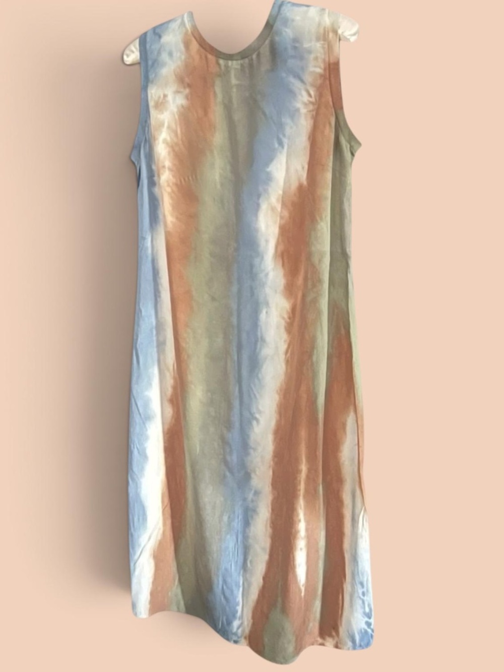 Manila Grace | Watercolor Sleeveless Maxi Dress with Back Slit | Size 8 - Picture 7 of 7